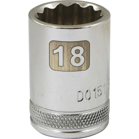 Dynamic 1/2" Drive, 18mm Metric Socket, 12 Points D015118